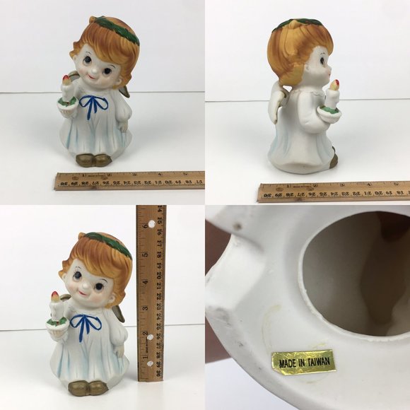 Vtg Christmas Angel w Wings Candle Ceramic Josef Originals Night Light Plugin - Picture 3 of 11